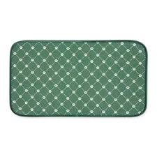 Bone Dry Machine Washable Ultra Absorbent Pet Mat, 10x18, Hunter Green Trellis