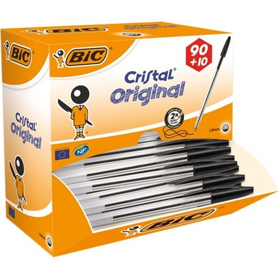 BIC Cristal Original Ballpoint Pens, Every-Day Biro Pen, Fine Point (1.0mm), Ide