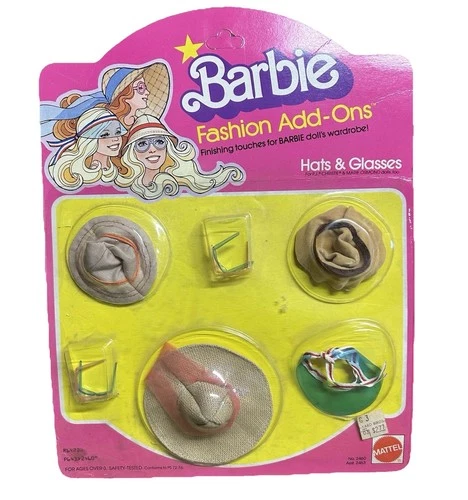 Vintage Barbie Fashion Add-ons Doll Accessories Hats And Glasses