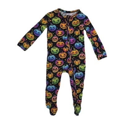 Bums and Roses 9-12 Months Pumpkin Footie One Piece Halloween