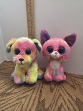 TY BEANIE BOO Rainbow Swirl Dog Lot Max Cancun