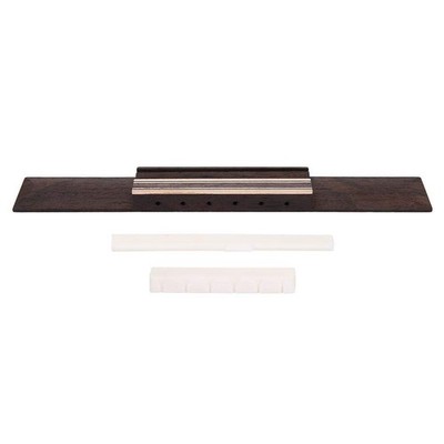 Classical Guitar Bridge Set, Rosewood with Faux Bone Nut and Saddle, 7.4 x 1....