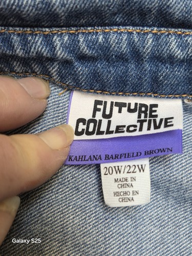 Future Collective Kahlana Barfield braune Damen 20/22 W blaue Jeansjacke/Kleid - Bild 5 von 12