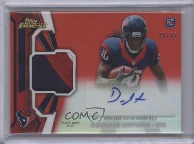 2013 Finest Rookie Red Refractor 49/75 DeAndre Hopkins RPA Patch Auto RC 0u7