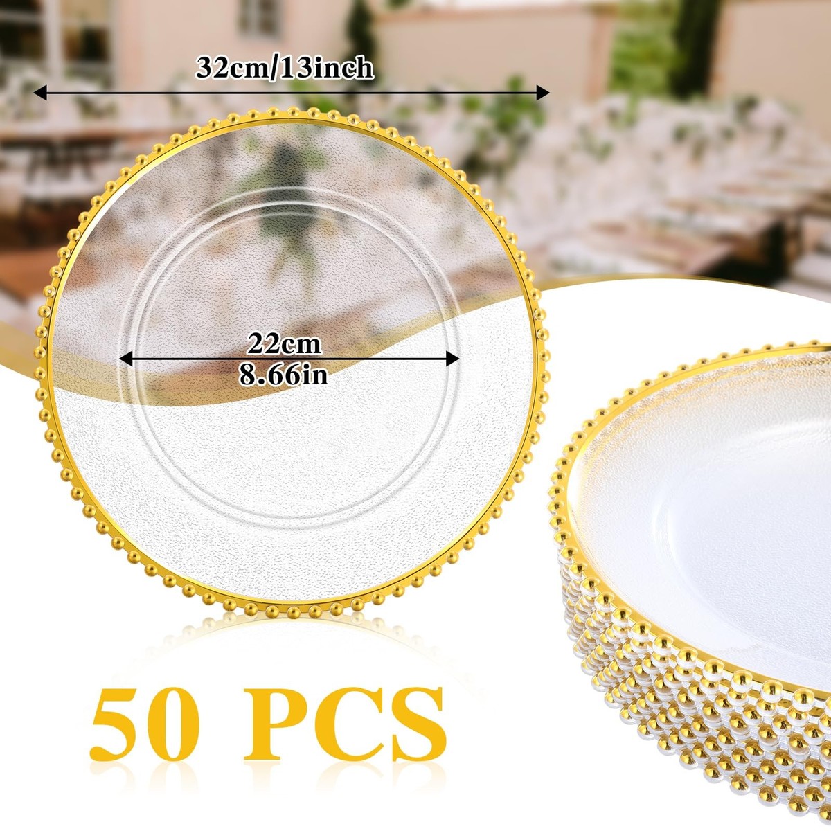 Amazon Clear Beaded Charger Plates Inch Clear Wedding Wholesale