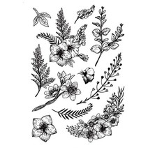 Floral Clear Stamps Beautiful Flowers Leaves for Scrapbook Card Making