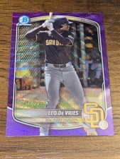 2025 Bowman Chrome Leo De Vries #BCP-204 Purple Wave Pulsar Refractor /250 A's