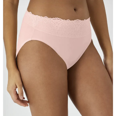 Bali Women's Medium Passion For Comfort Sheer Pale Pink Hi-Cut Panty G20-5