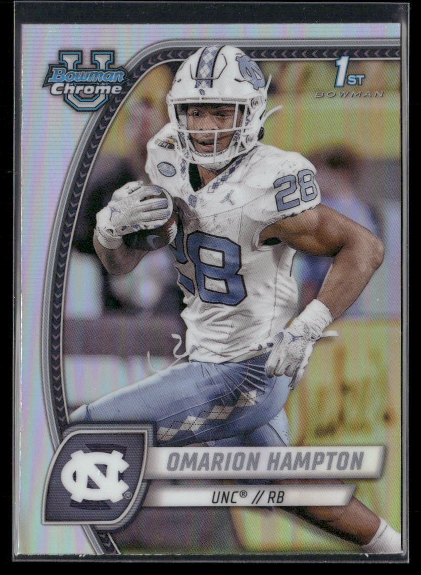 2024 Bowman University Chrome #198 Omarion Hampton Refractor