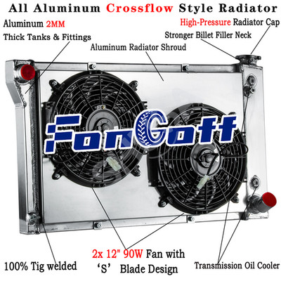4 Row Radiator+Shroud Fan Fits 1967-1972,68 Chevy GMC C/K 10 20 30 4.1L 4.8L AT