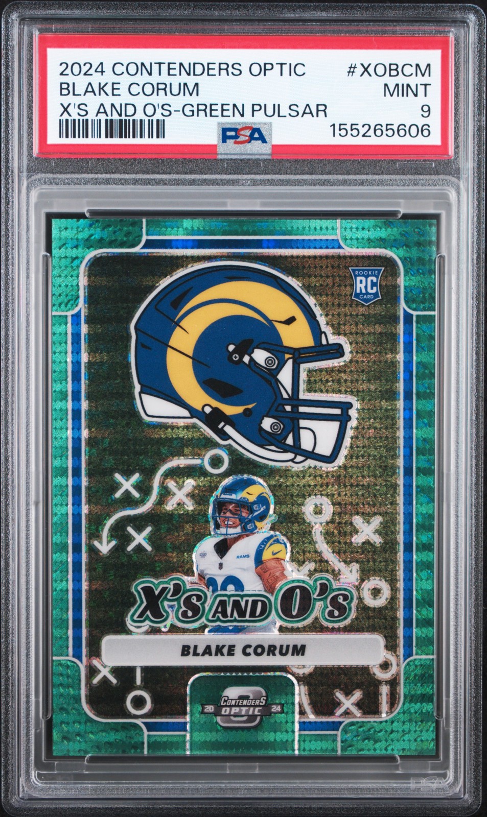 Blake Corum Panini Contenders Optic Xs and Os #XOBCM Green Pulsar