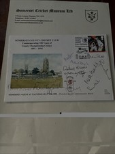 100 Years of Somerset County Cricket Club FDC Signed by Multiple 