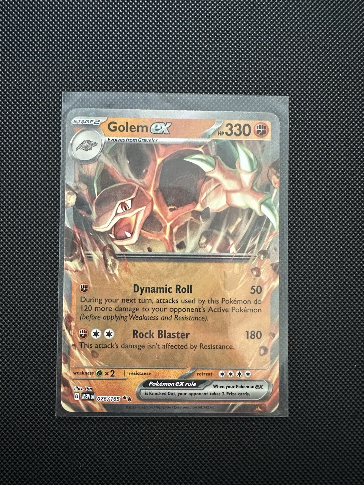Golem ex 076/165 Pokemon 151 Double Rare Holo Pokemon TCG