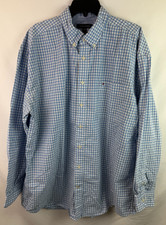 Tommy Hilfiger Blue White Check Button Down Long Sleeve Shirt Men's Size XXL