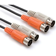 Hosa MID-202 Dual MIDI Cable, Dual 5-pin DIN to Same, 2 m