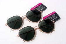 2 Pairs Foster Grant Sunglasses FG 24 108 RSE Rose Gold Geometric Frame C129