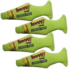 YEOWWW Catnip Green Fish 4 PACK Pure Leaf  Flowertop Cat and Kitten Toy