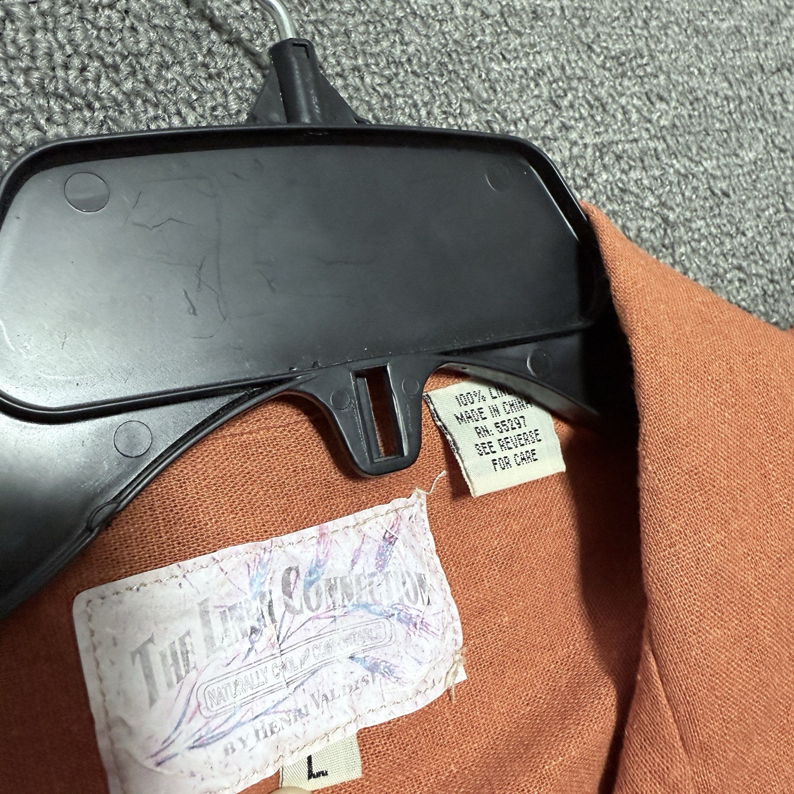 VTG Linen Connection Linen Solid Button Up Hawaii… - image 3