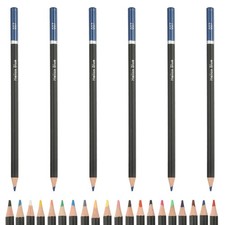 Blue Color Drawing Pencils for Adult Coloring Books 6 Pcs