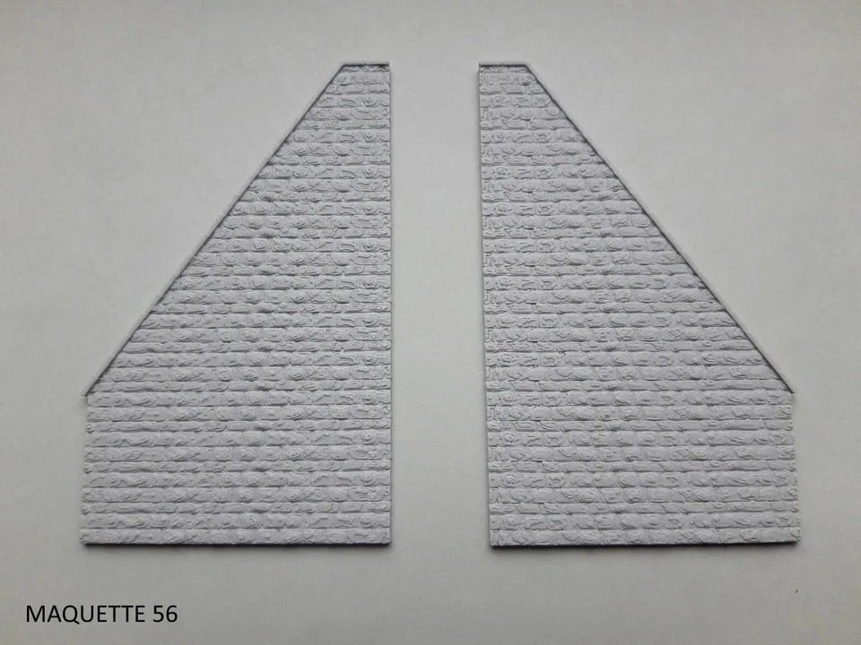 MAQUETTE 56 ho 2 murs de soutènement pour entrées de tunnel 1/87 décor train diorama