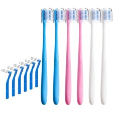 V-Shaped Orthodontic Toothbrush for Braces, Soft Bristles, 6 Count, with Inte...