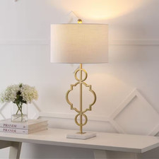JONATHAN Y July 31 in. H Gold Leaf Metal Table Lamp