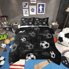 Soccer Comforter Twin Football Bedding Sets for Boys Teens Sport Themed Beddi...