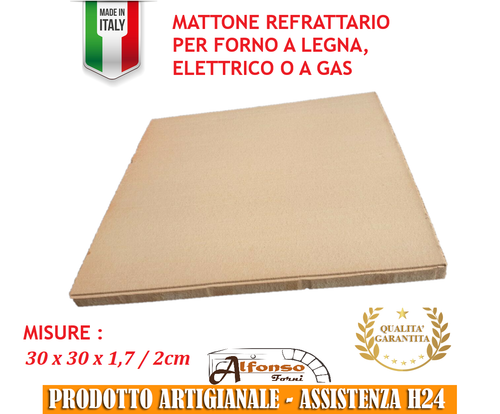 PIASTRA REFRATTARIA cm30X30X1,7/2 PER PIZZA, X FORNO A LEGNA ALFONSO O  ELETTRICO | eBay