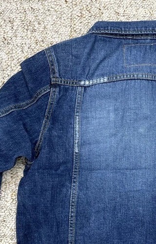 Hard Rock Cafe Jean Jacket Youth Large Distressed Denim 3/4 Sleeve - Picture 16 of 22