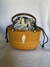 Nantucket, Rare, Hand Woven Basket Purse With 2 Removable Inserts Included.