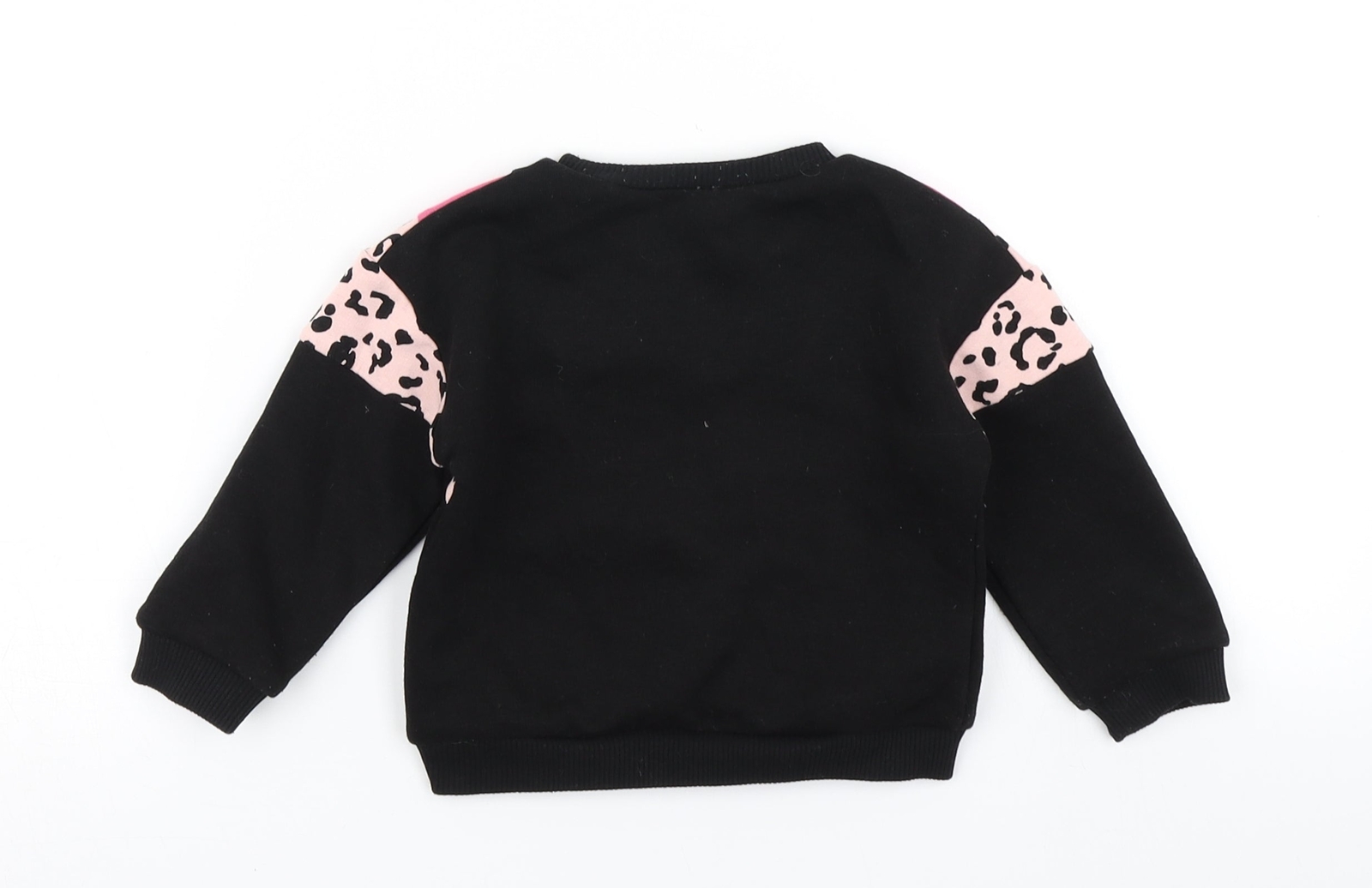 Matalan Girls Black Colourblock Polyester Blend T-Shirt Size 9-12 Months image 2
