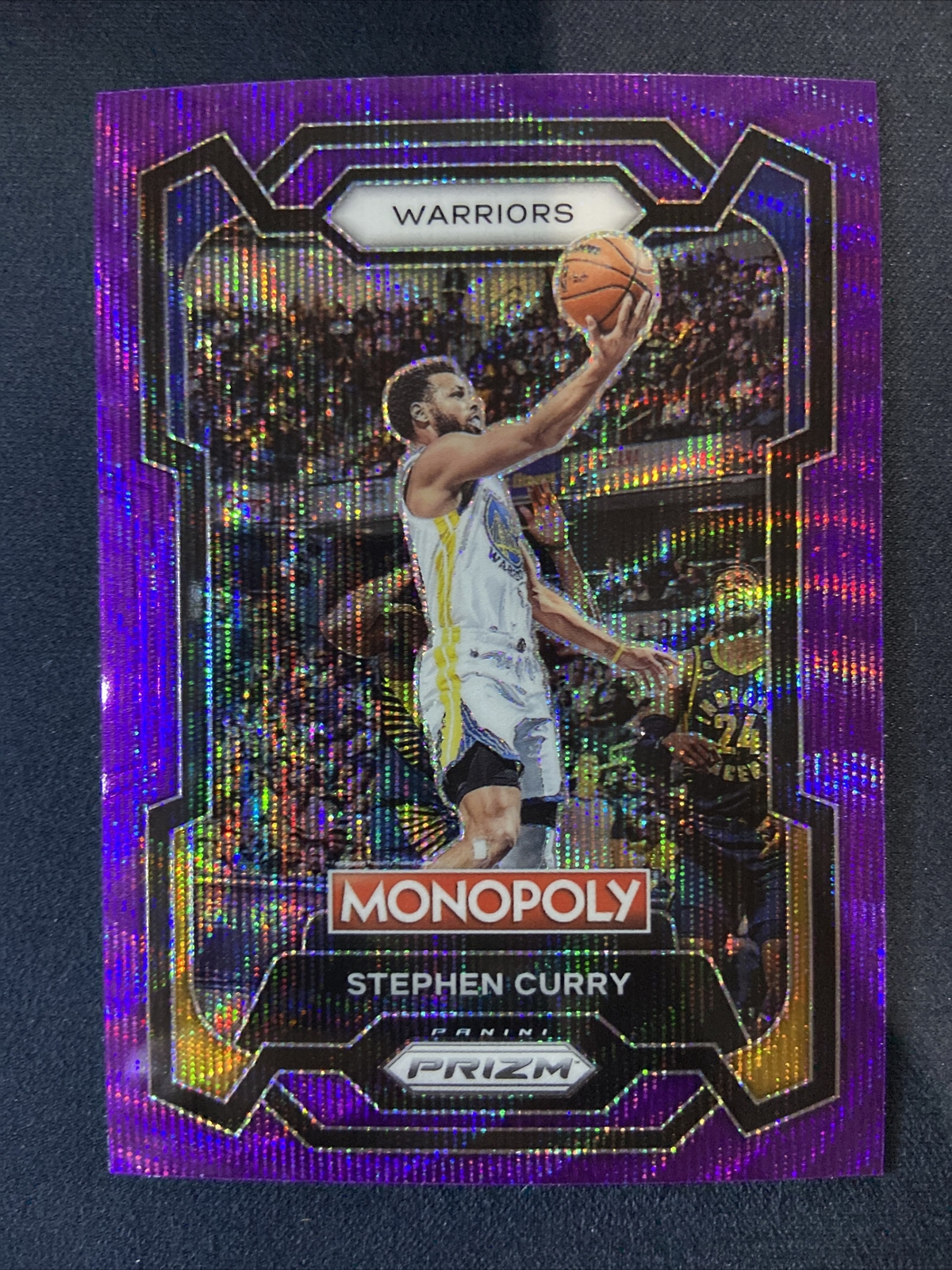 2023-24 Panini Prizm Monopoly #28 Stephen Curry Purple Wave