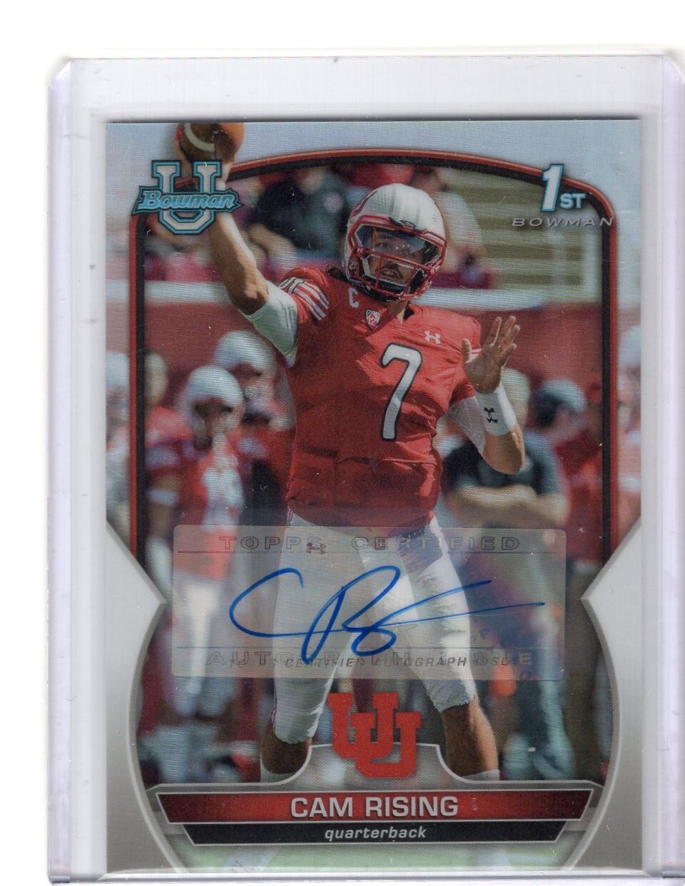 2022 Bowman Chrome University 1st Cam Rising Auto Refractor #76 Utah /499