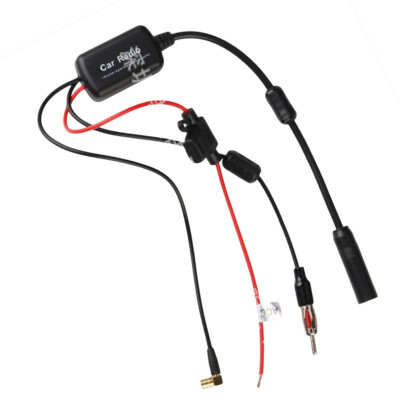 Car DAB+ FM Radio Signal Amplifier Stereo Antenna Aerial Splitter Cable Adapter