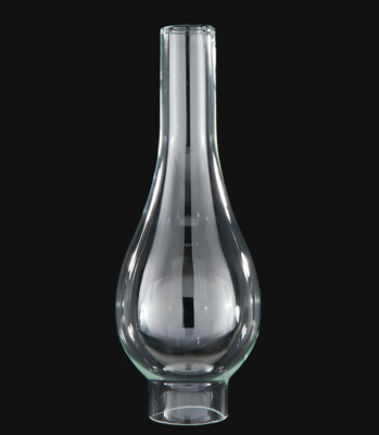 2'' X 9 3/4'' ITALIA BOMBE CLEAR GLASS OIL LAMP CHIMNEY SHADE 57925JB