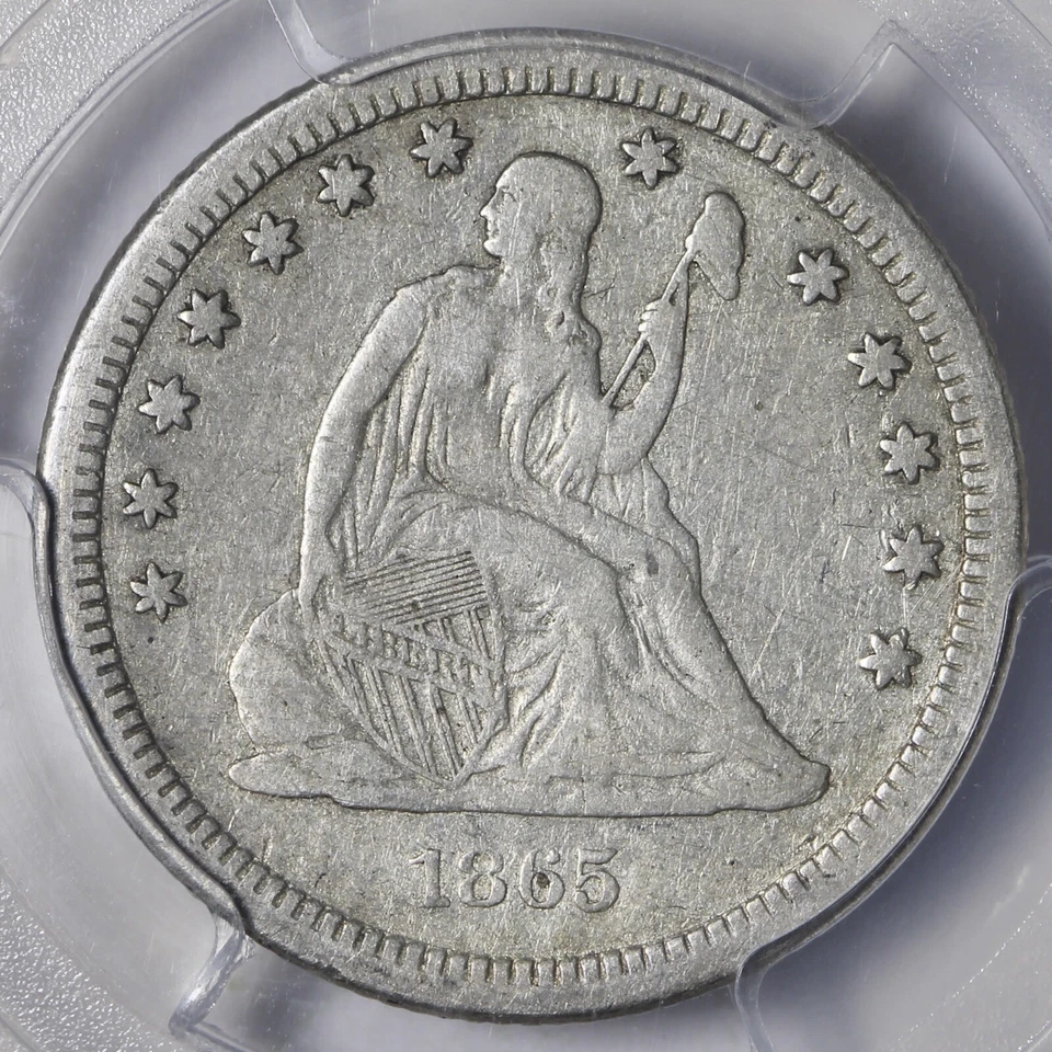1865-S Seated Liberty Quarter PCGS F15 HARD TO FIND! RLMW  - Image 2 of 3