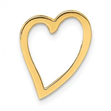 14k Yellow Gold Polished Heart Valentine Chain Slide Charm Pendant