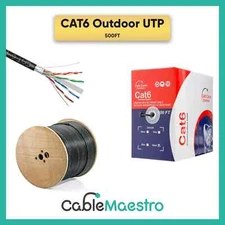 CAT6 UTP 500FT OUTDOOR 23AWG Solid Direct Burial Wire Ethernet Network Cable