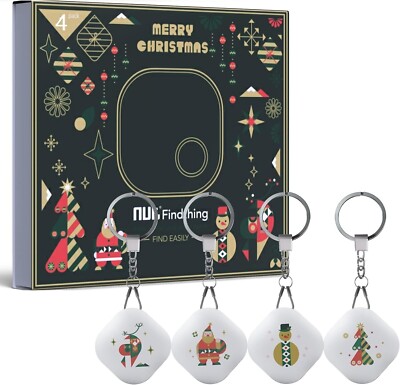 Nutale Schlüsselfinder 4er Pack Frohe Weihnachten - Item Locator Bluetooth Tracker Schlüssel