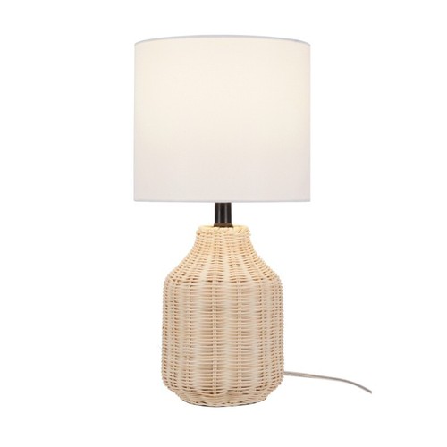 18" Woven Rattan Table Lamp Natural Finish Decorate Desk Lamps Home Bedroom New - Picture 5 of 10