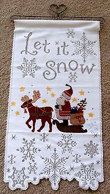 Heritage lace Wall Hanging banner Let It Snow Santa Night Before Christmas 23 "L 
