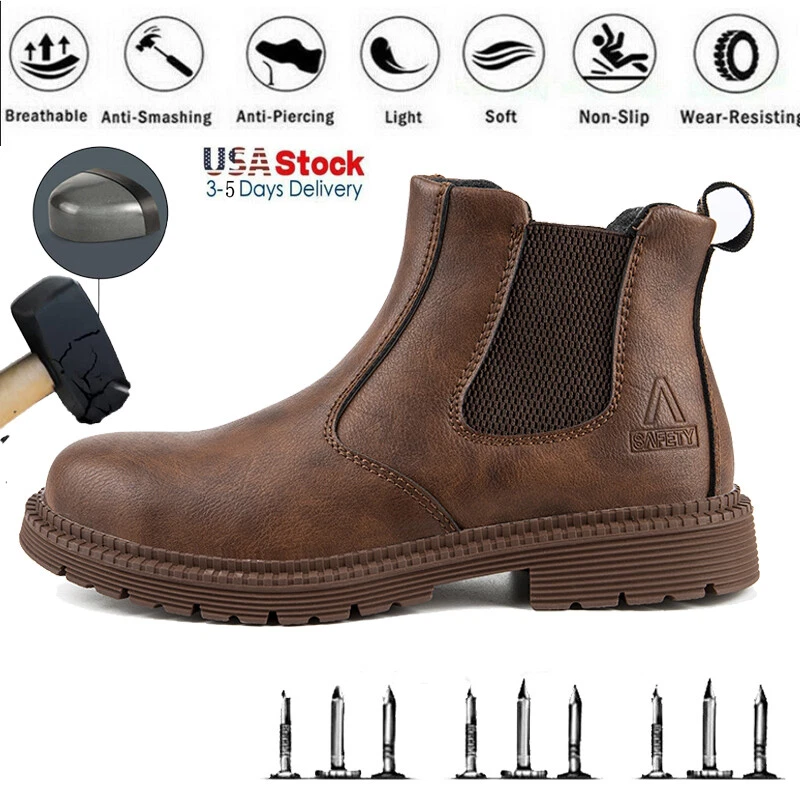 Waterproof Work Boots for Men Slip-on Steel Toe Safety Shoes Sneakers Anti-slip
Opens in a new windo