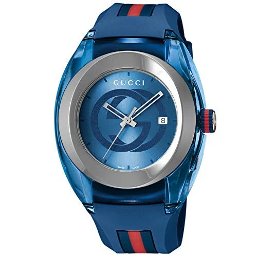 [Gucci] Orologio SYNC Quadrante Blu Quarzo Impermeabile per Uso Quotidiano Zaffiro Gl [Nuovo!!]