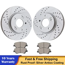 280mm Front Drilled Rotors Brake Pads Fit Hyundai Elantra Veloster Kia Forte Kit