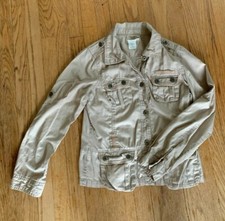 Charlotte Russe Light Tan Jacket Small 4 Front Button Pockets Style 2k4050 Charlotte Russe Light Tan Jacket Small 4 Front Button Pockets Style 2k4050