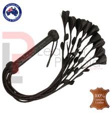 Genuine Cow Hide Leather Rose Flogger Fully Handmade 9 Tails Heavy Duty Tails