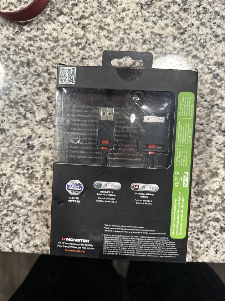 Monster iCable .8M iPad iPod iPhone Dock Conecte-se a Cabo USB 2,62 pés  - Imagem 2 de 2