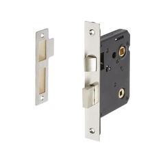 Bathroom Sashlock Bolt Through Fixing Lock 76mm/ 57mm - Polished Stainless Steel