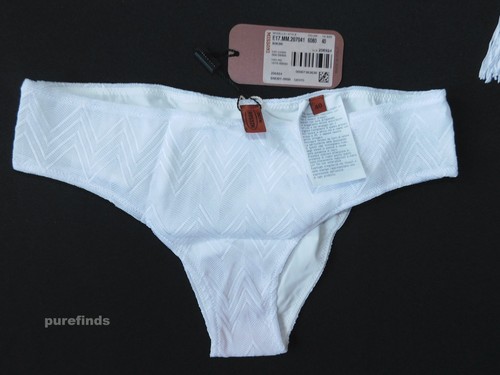 MISSONI MARE MUJER SHEVRON TEJIDO BLANCO BIKINI TRAJE DE BAÑO IT 40, UK 8 EE. UU. 6 NUEVO CON ETIQUETAS - Imagen 5 de 11