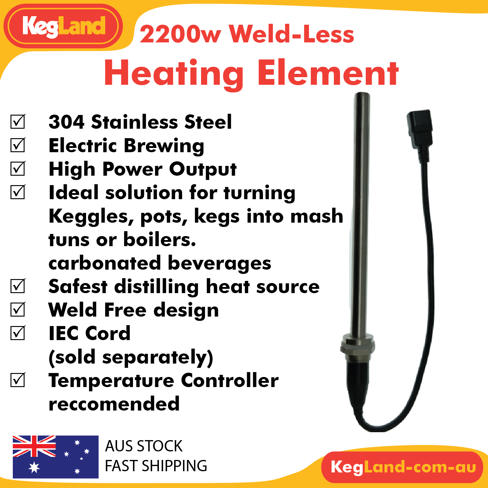 2200 Watt WeldLess Heating Element Brewing Distilling Beer Spirits eBay